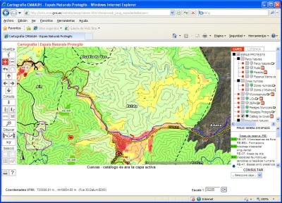 Cartografia del PRUG de la Serra d'Espadà en Internet